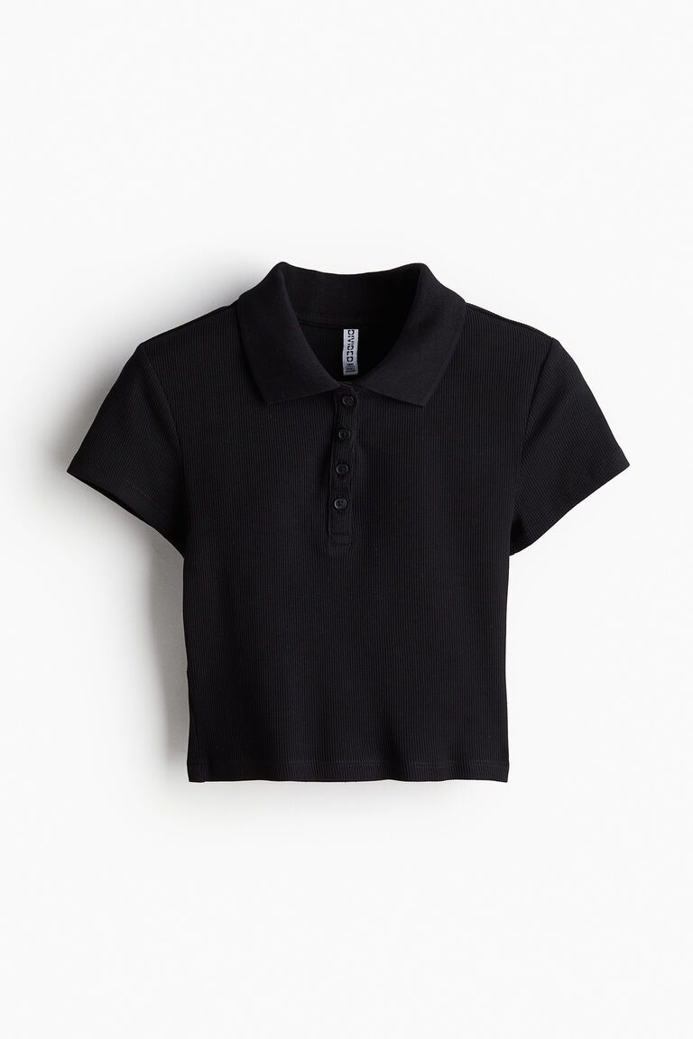 Ribbed polo shirt