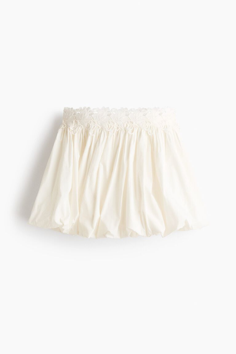 Cotton balloon skirt