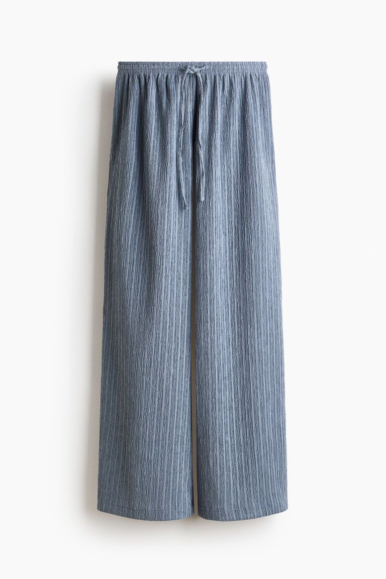 Crinkled drawstring trousers