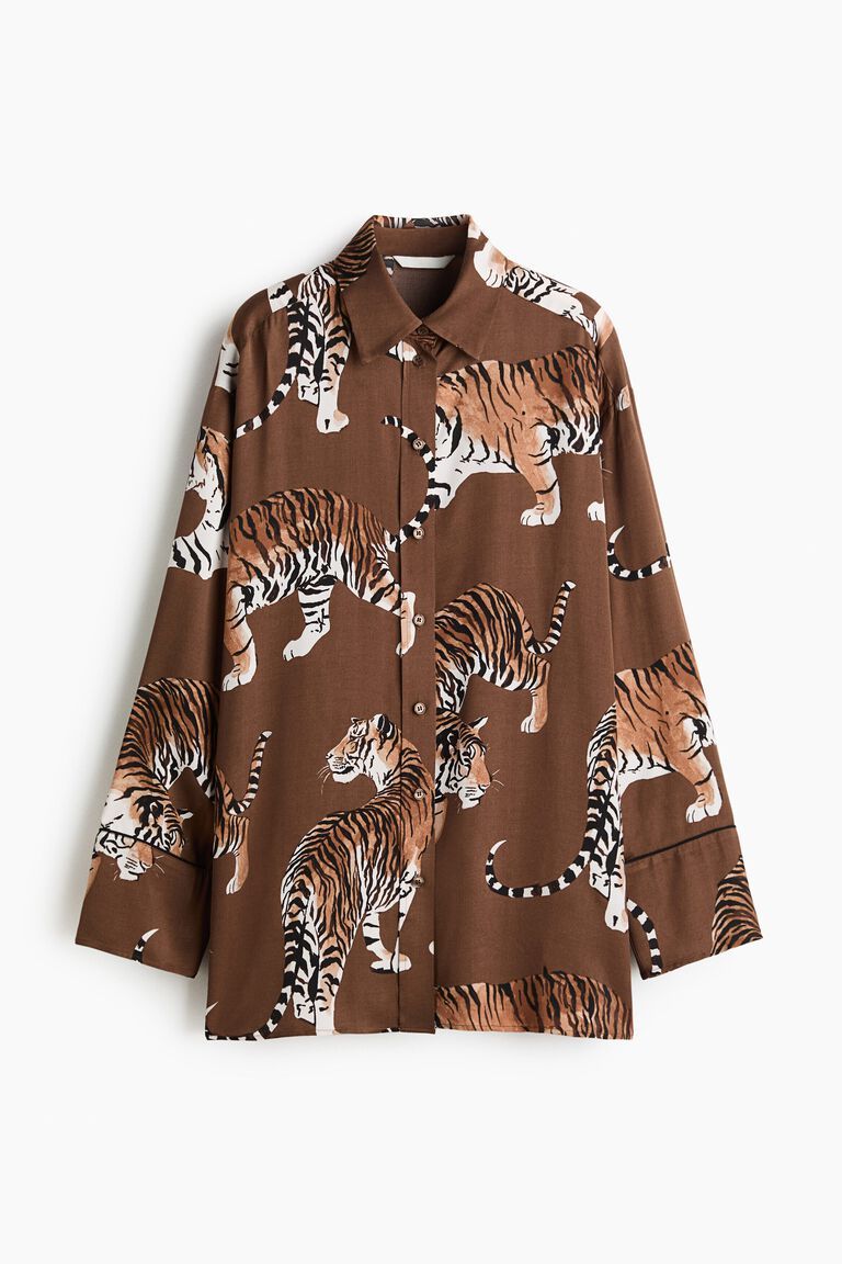 Oversized satin shirt
