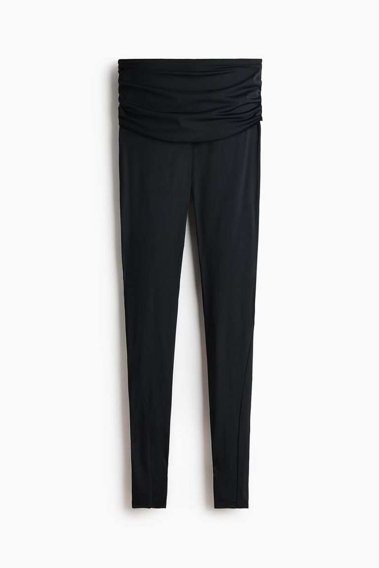 Draped-panel leggings