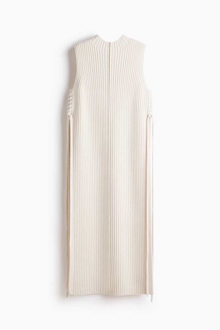 Rib-knit wool sweater vest