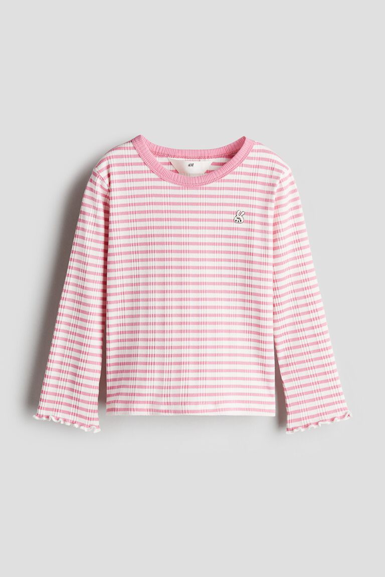 Embroidery-detail jersey top