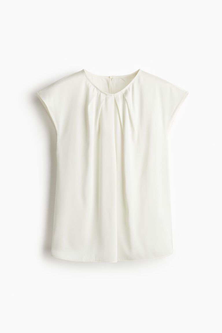 Pleat-front blouse