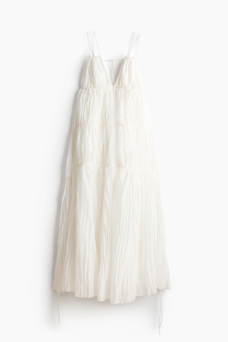 Drawstring-detail A-line dress