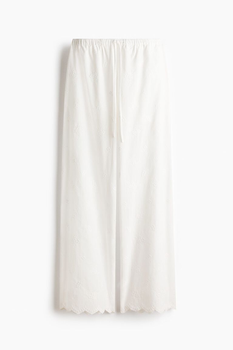 Embroidered drawstring trousers