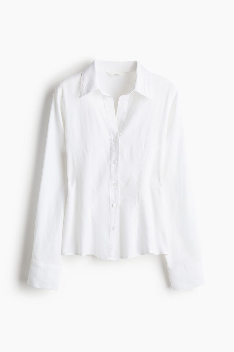 Linen-blend shirt