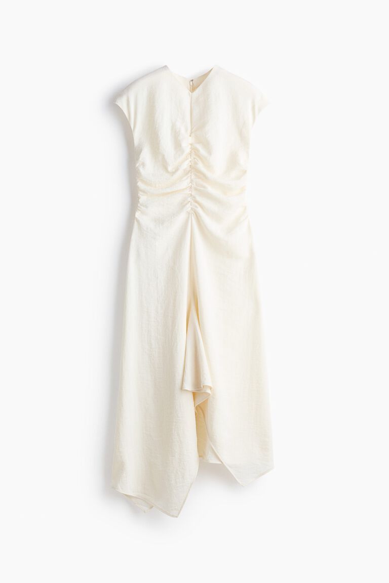 Cap-sleeved handkerchief dress