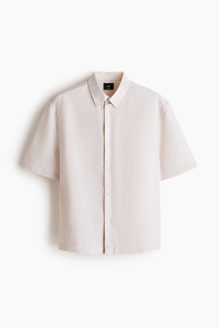 Relaxed Fit Short-sleeved linen-blend shirt