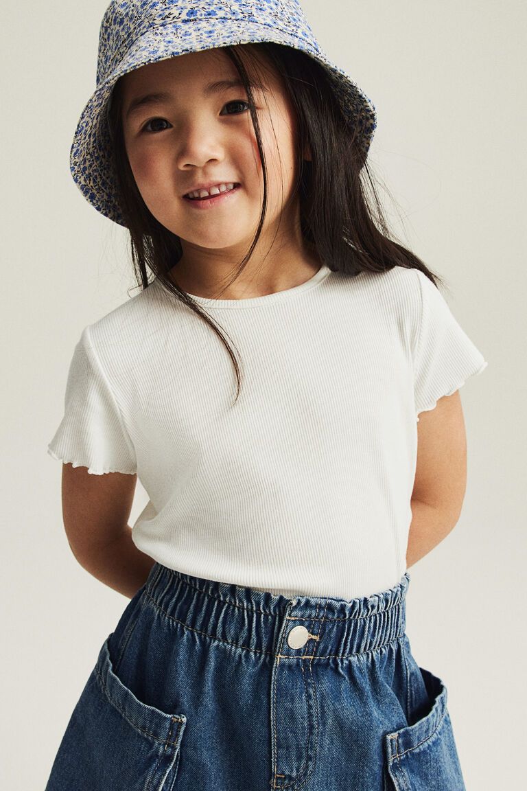 Ribbed jersey top