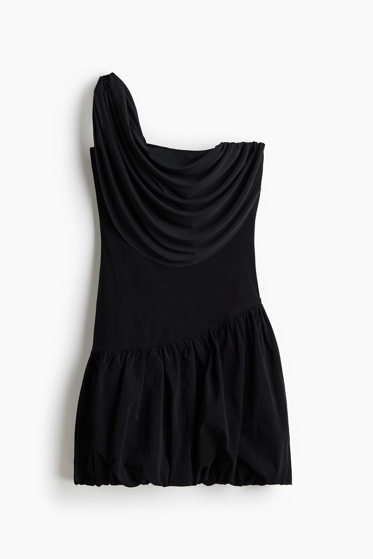 Draped one-shoulder dress