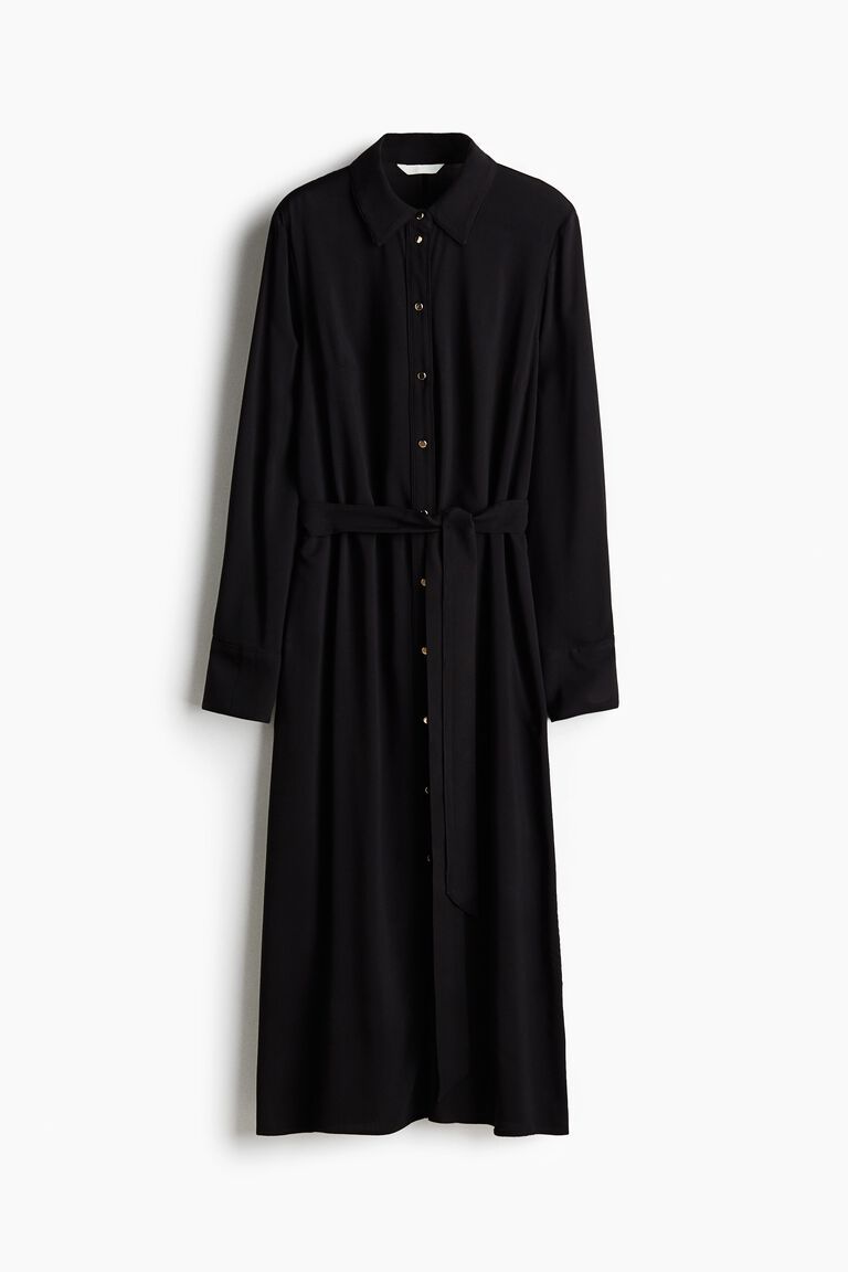Tie-belt shirt dress