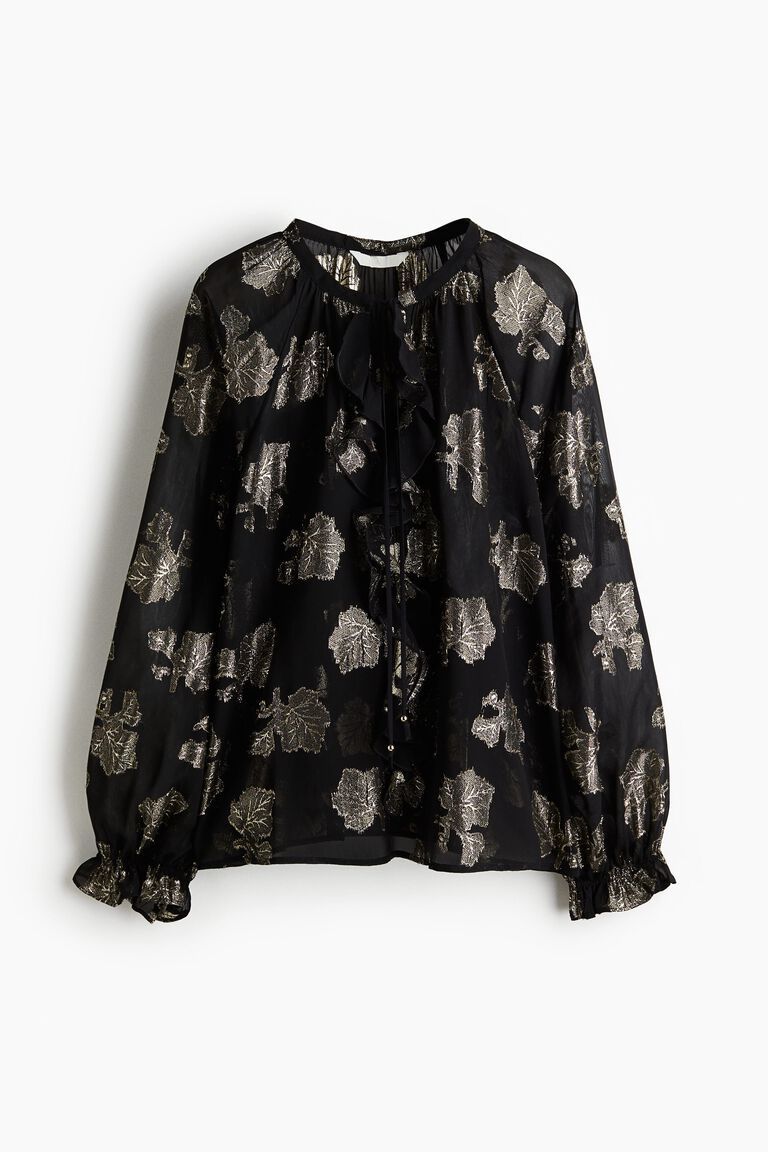 Jacquard-weave blouse