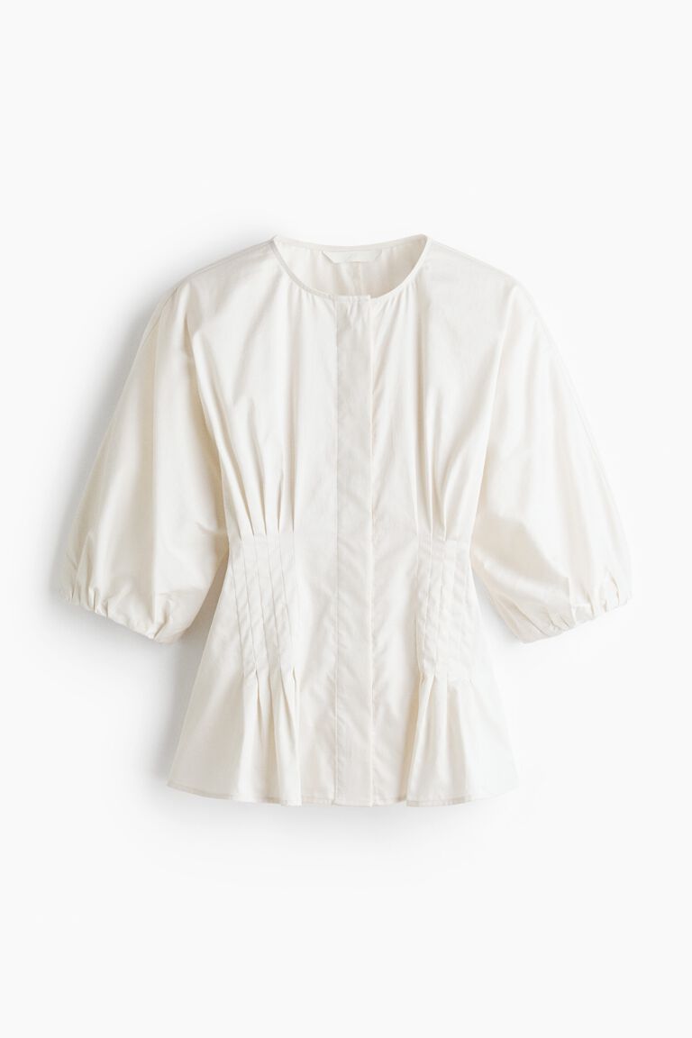 Waisted cotton blouse