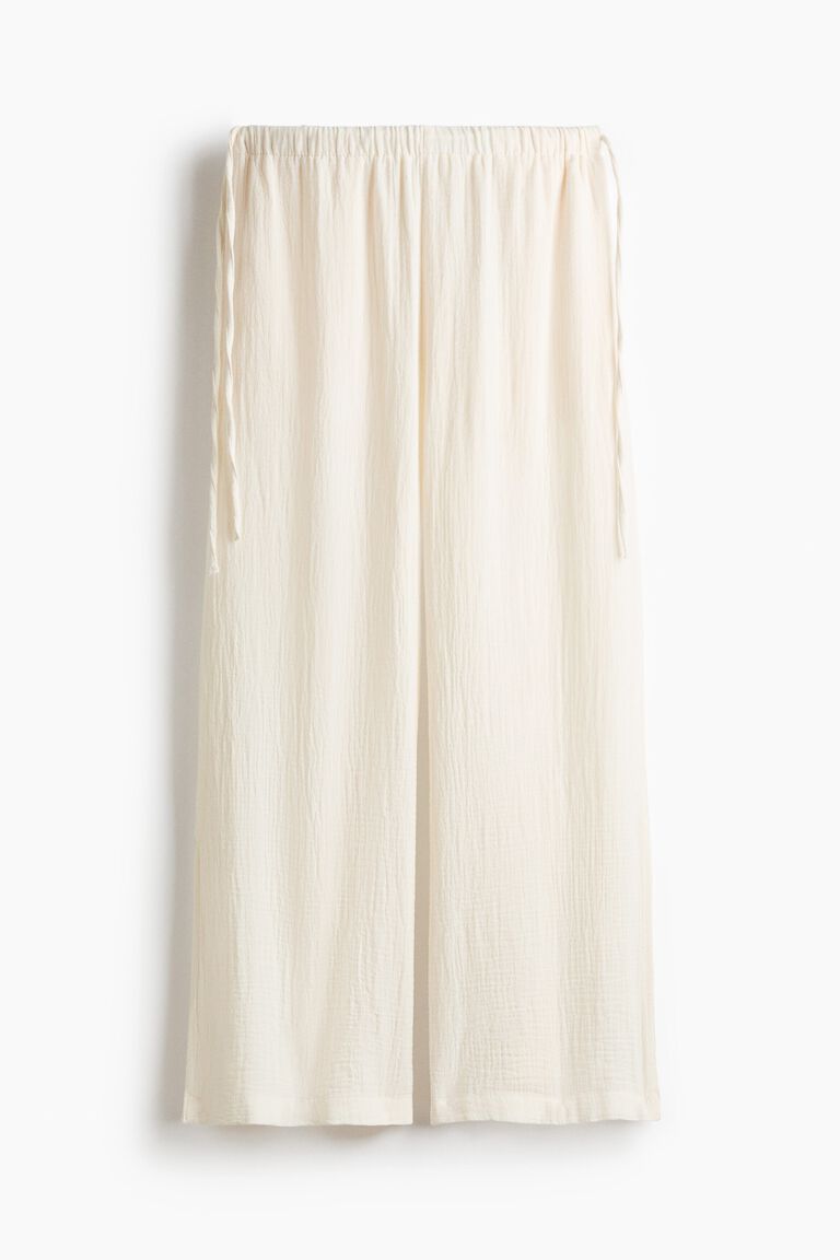 Drawstring-detail muslin trousers