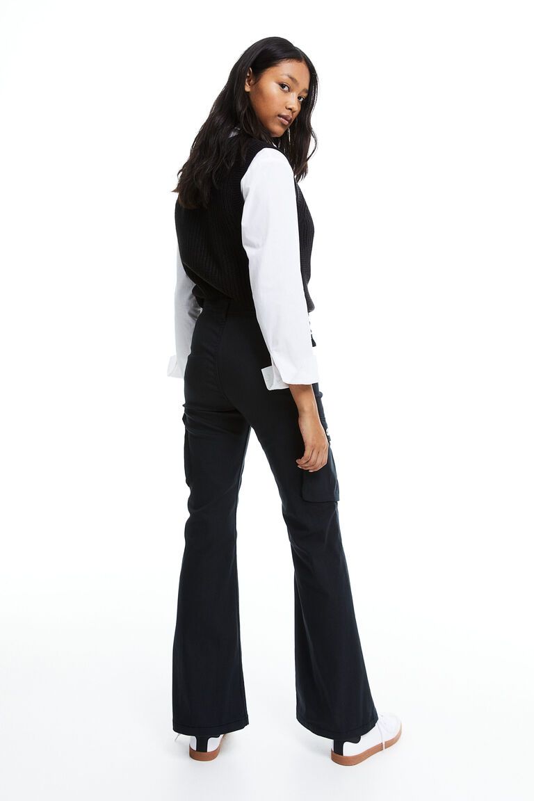 Flared cargo trousers