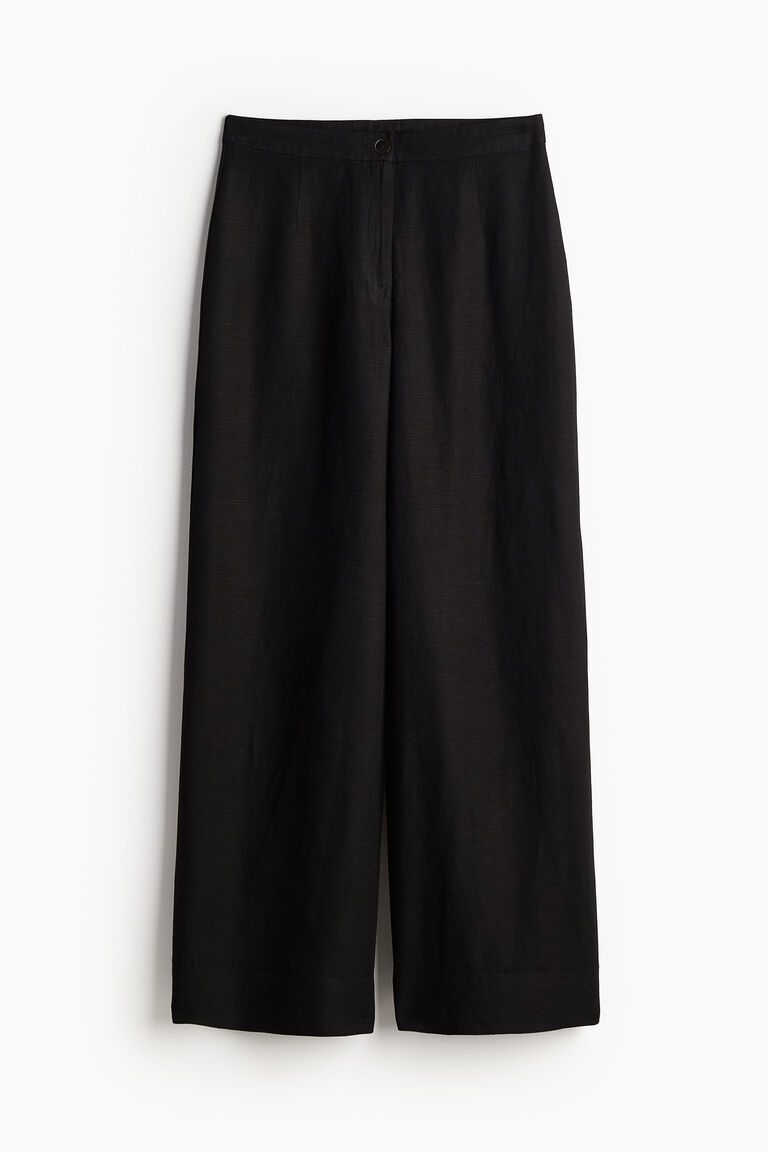 Linen-blend trousers