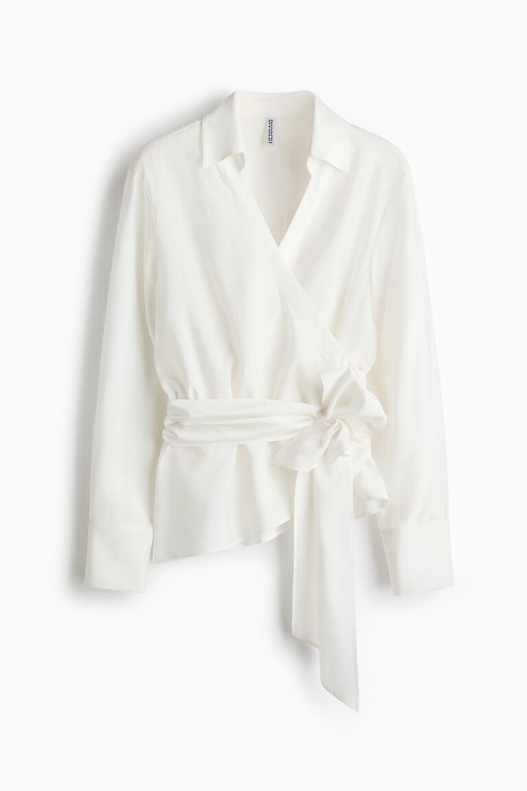 Viscose-blend wrap shirt