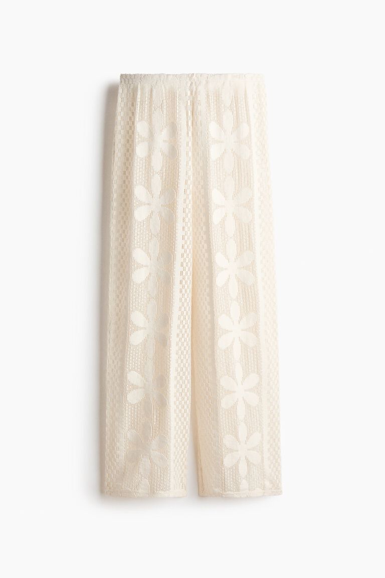 Lace jersey trousers