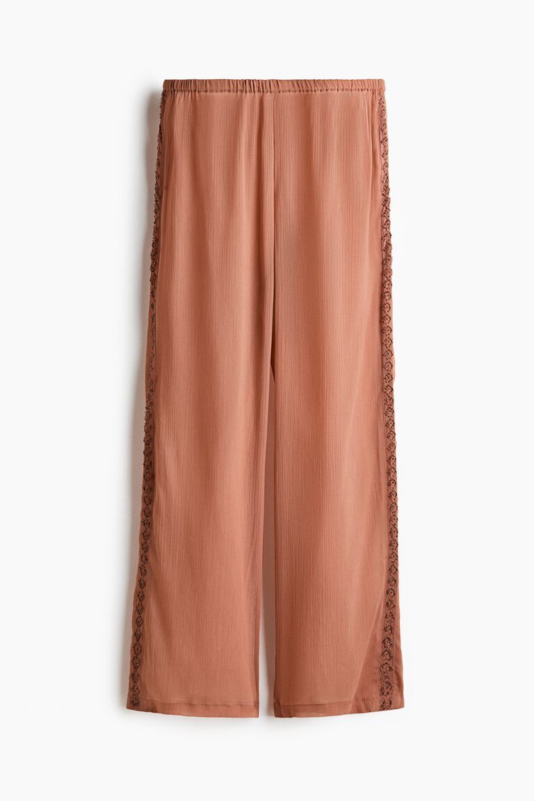 Beaded pull-on trousers