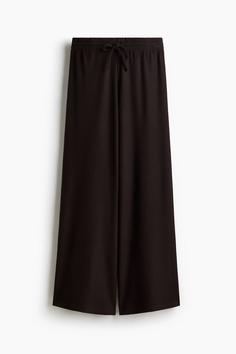 Waffled drawstring trousers