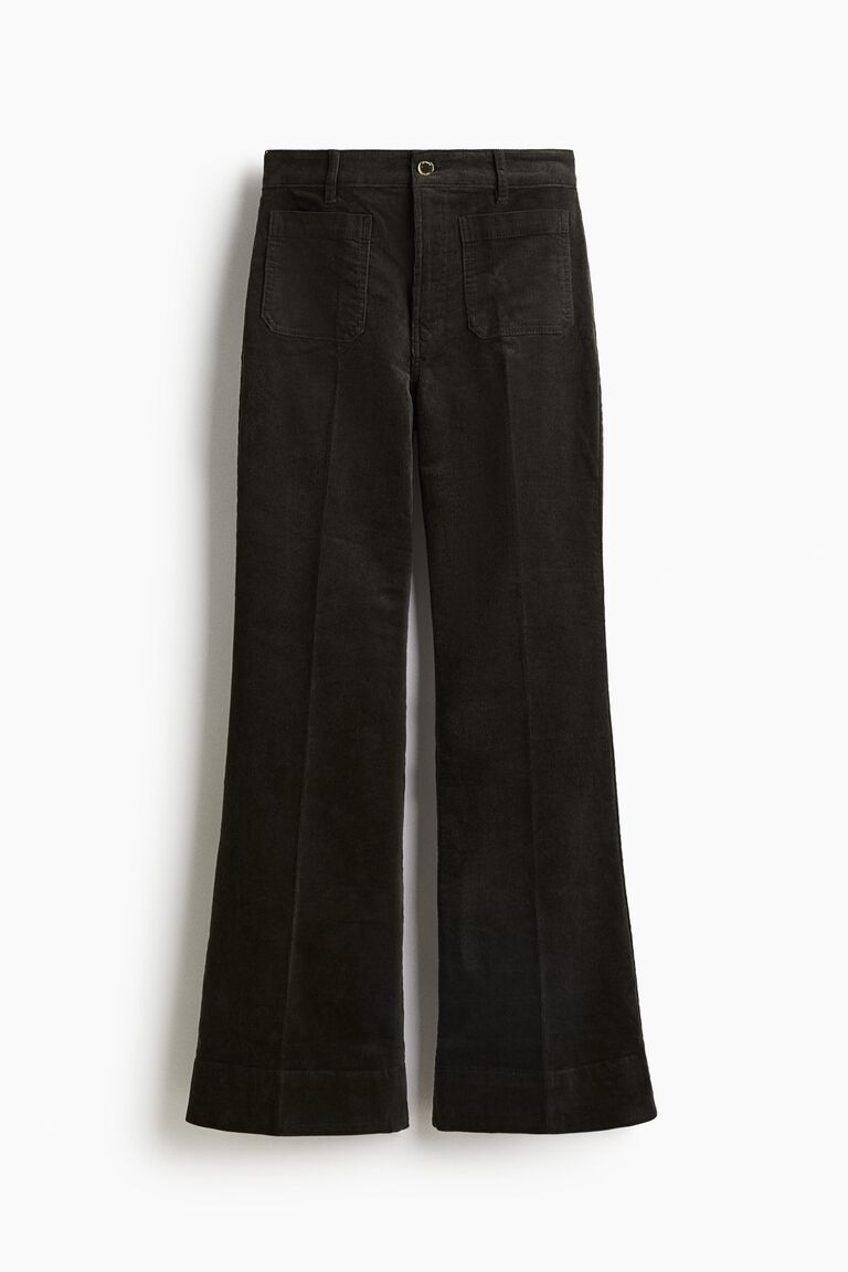 Flared corduroy trousers
