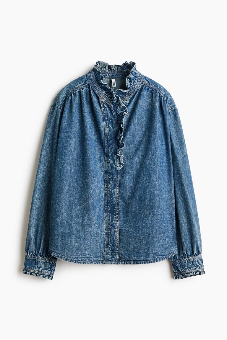Frill-trimmed blouse
