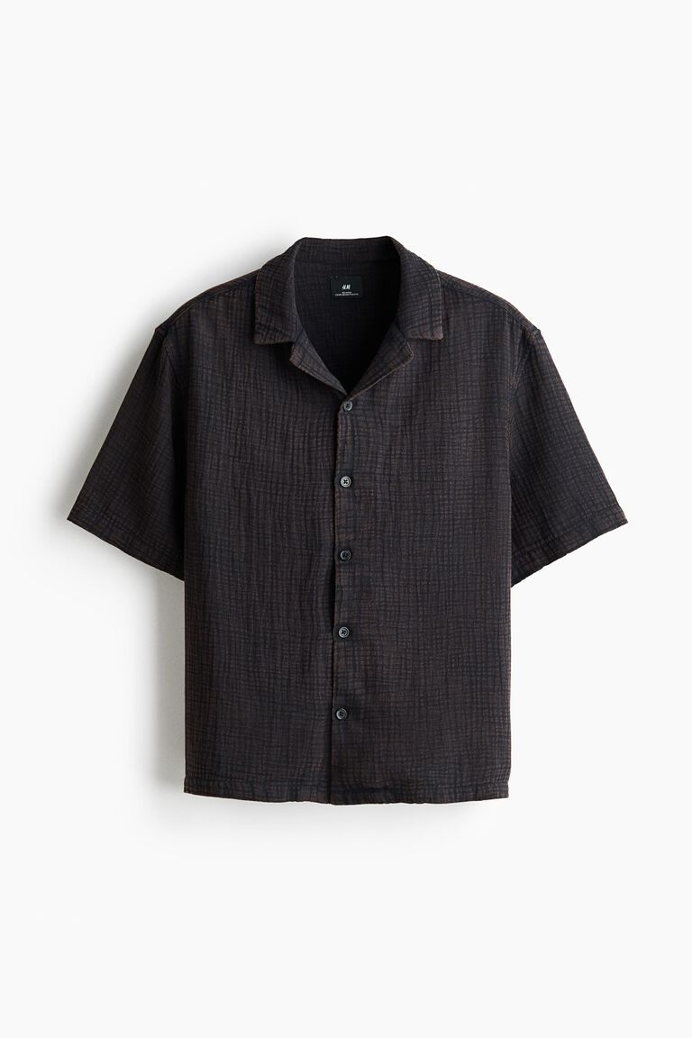 Relaxed Fit Short-sleeved muslin shirt