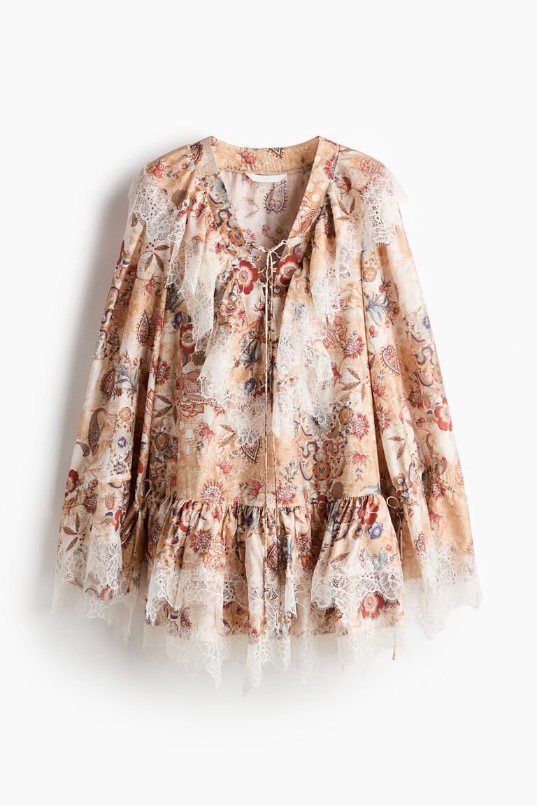 Lace-trimmed dress