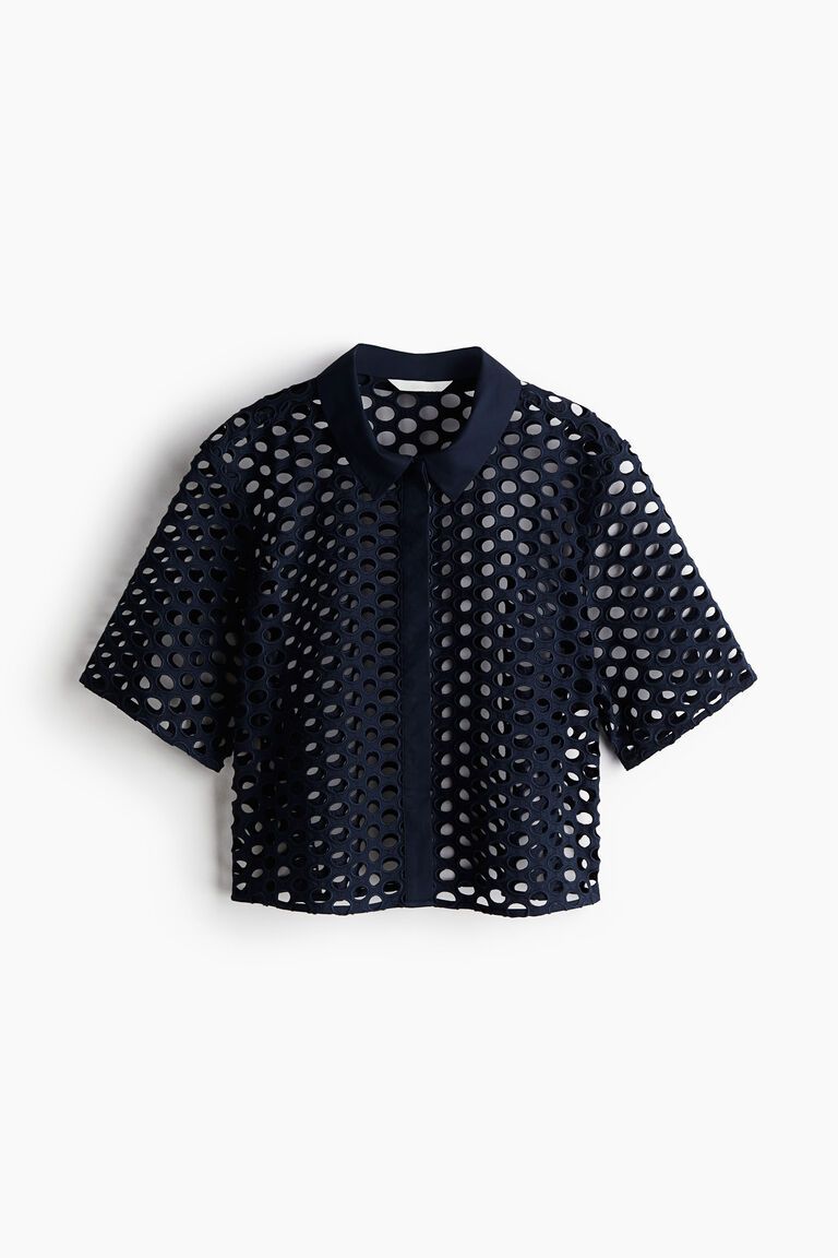 Eyelet-embroidered shirt