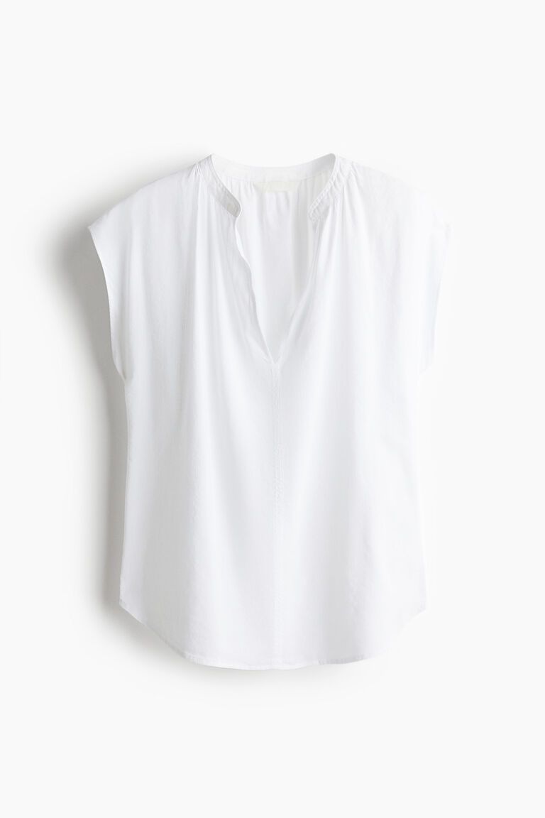 Band-collar blouse