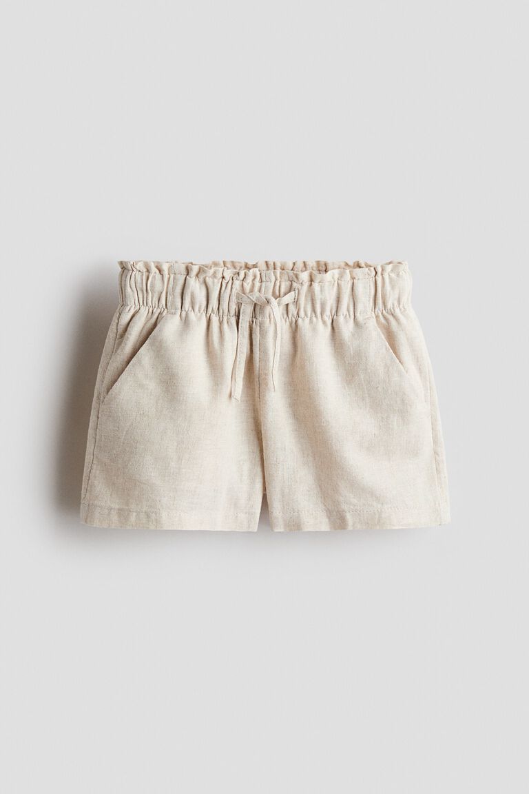 Linen-blend shorts