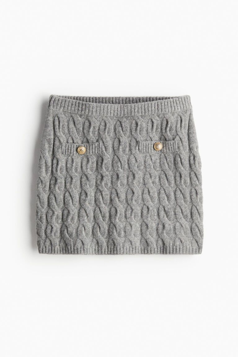 Cable-knit mini skirt
