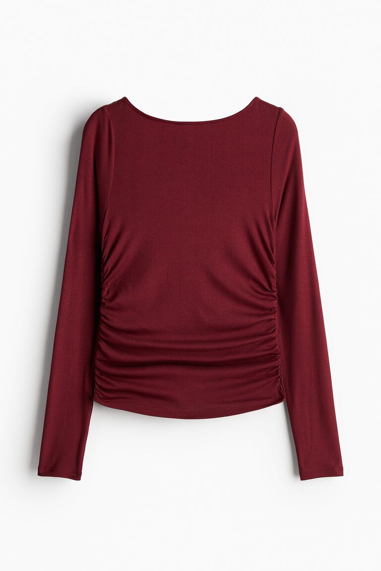Gathered jersey top