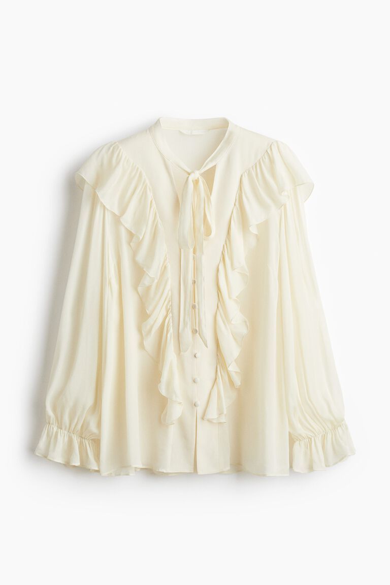 Frill-trimmed blouse