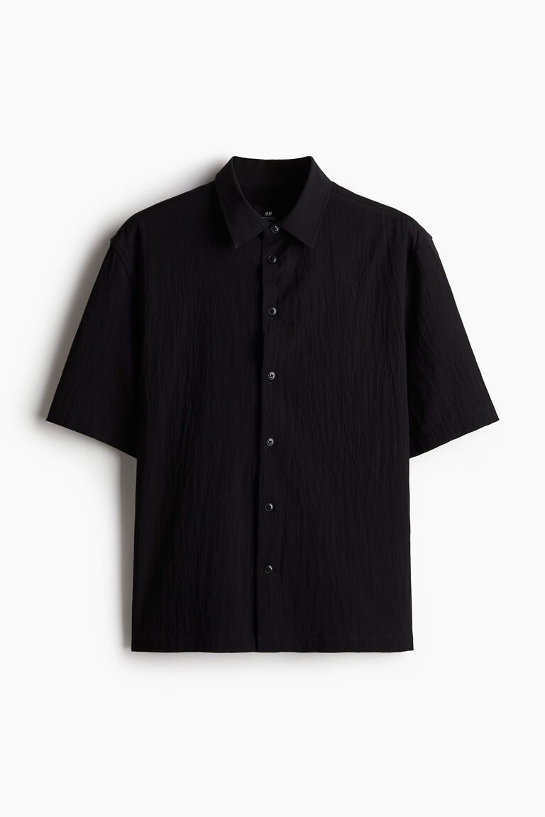 Regular Fit Crinkled short-sleeved shirt