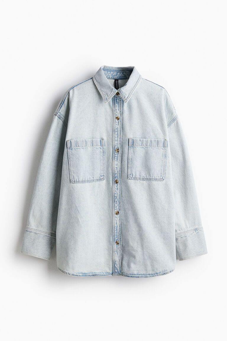 Oversized denim shirt