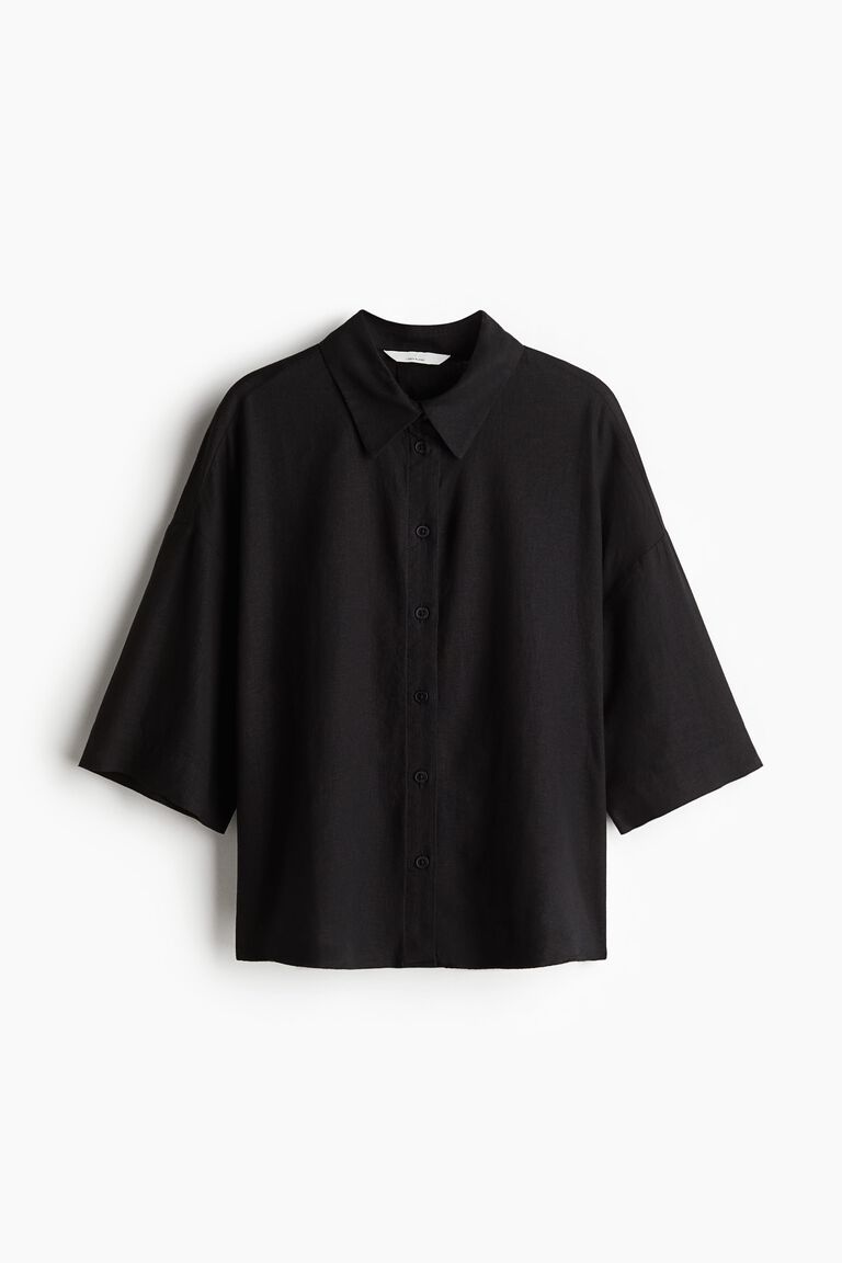 Linen-blend shirt
