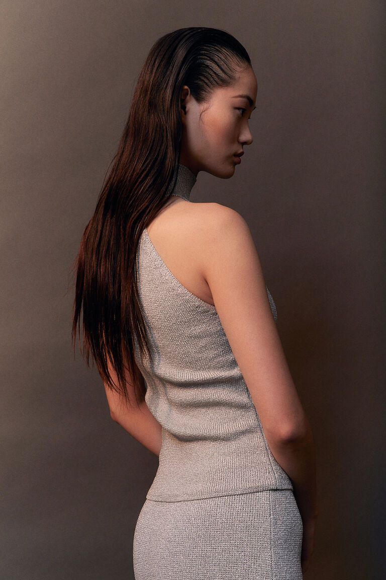 Glittery turtleneck top