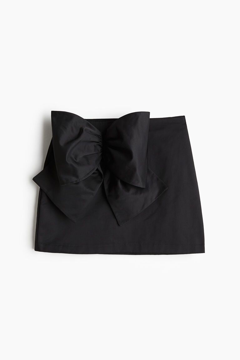 Bow-front mini skirt
