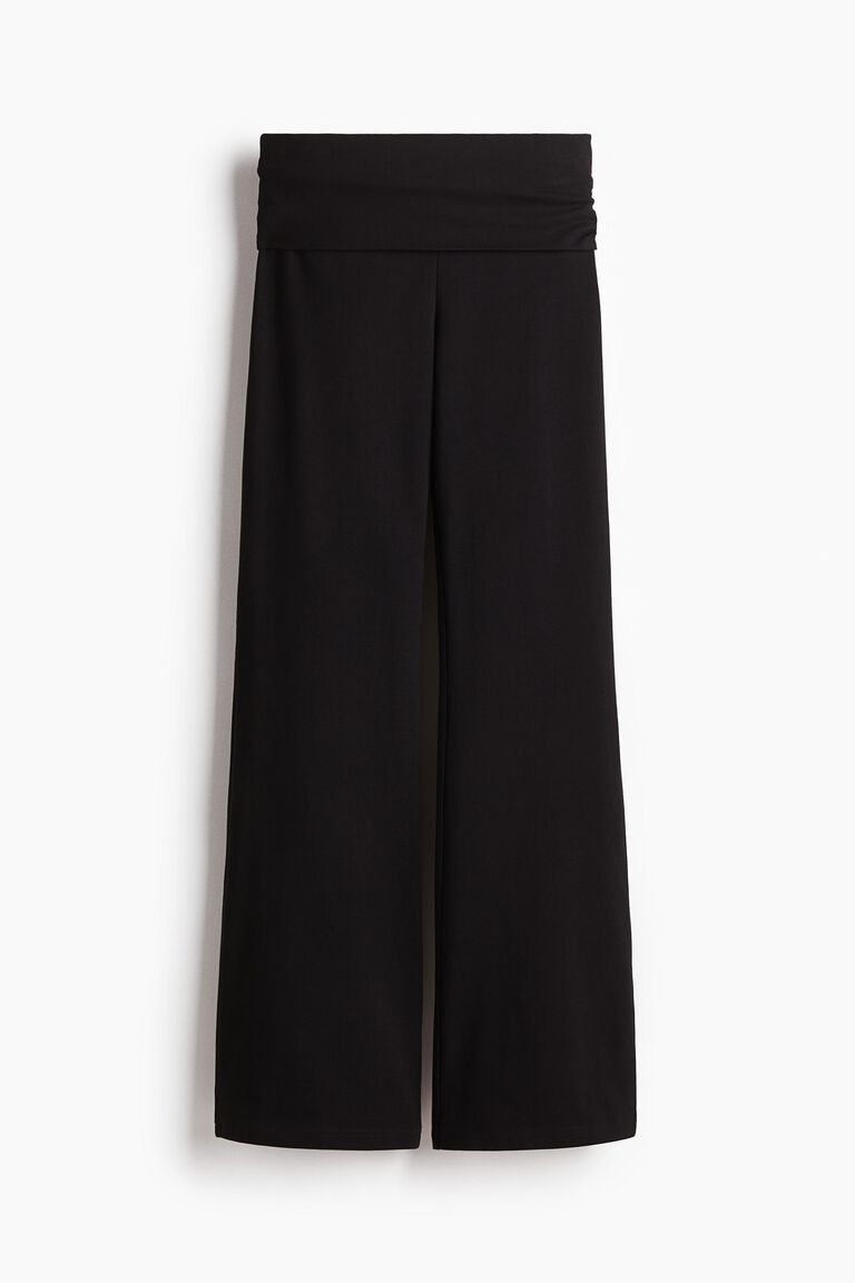 Foldover-waist cotton trousers