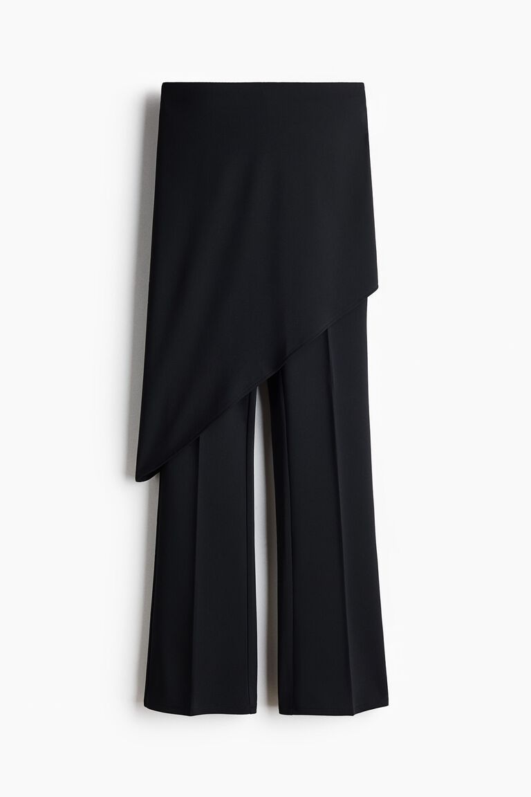 Tailored skirt-layered trousers