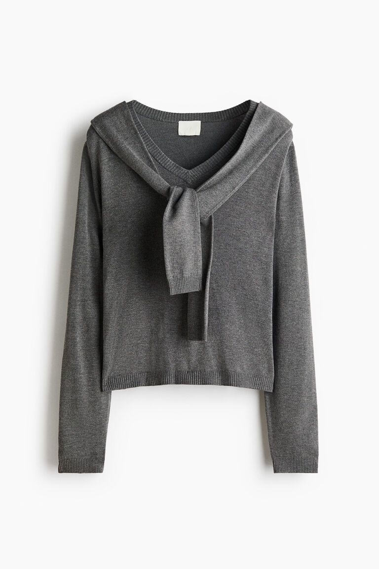 Scarf-detail jumper