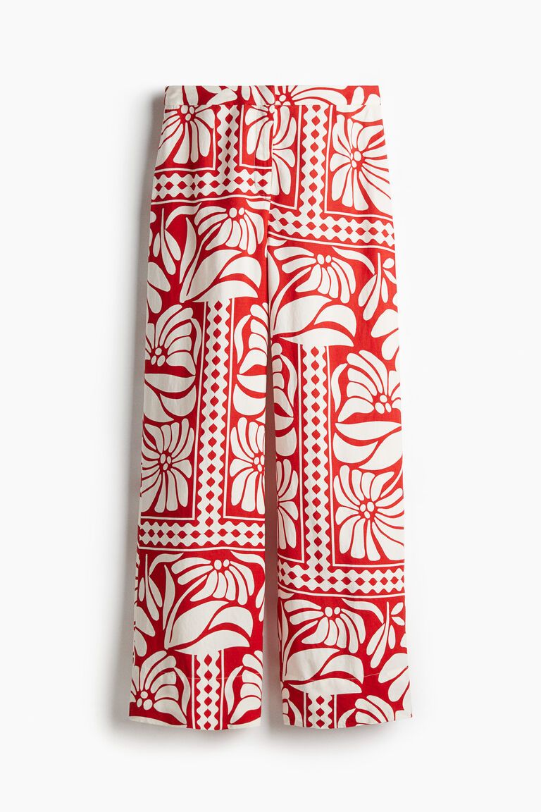Linen-blend trousers