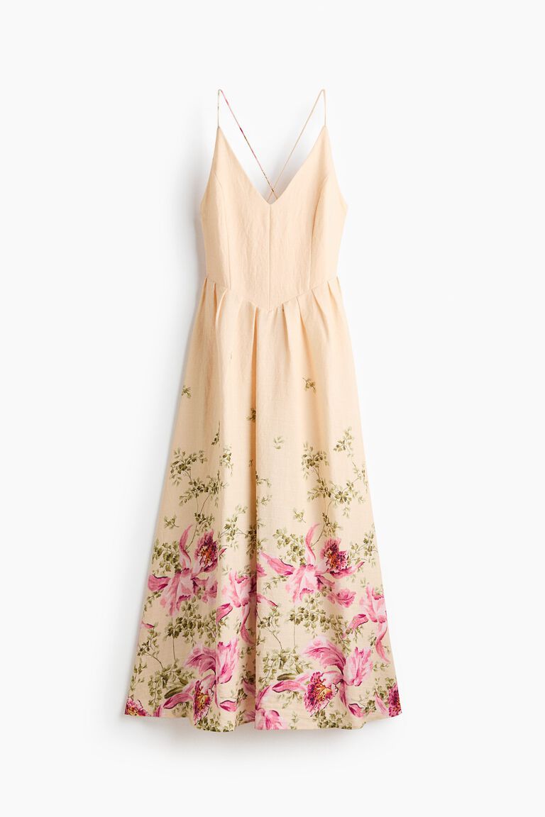 Flared-skirt strappy dress