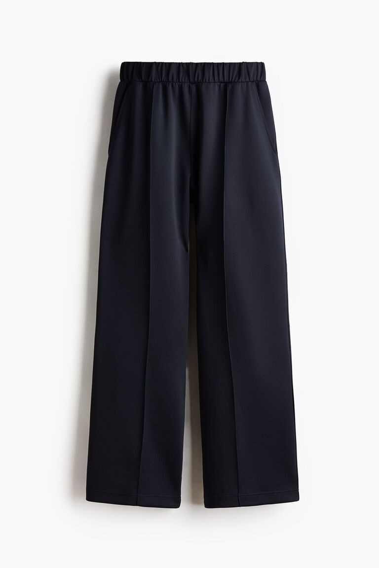 Crease-front pull-on trousers