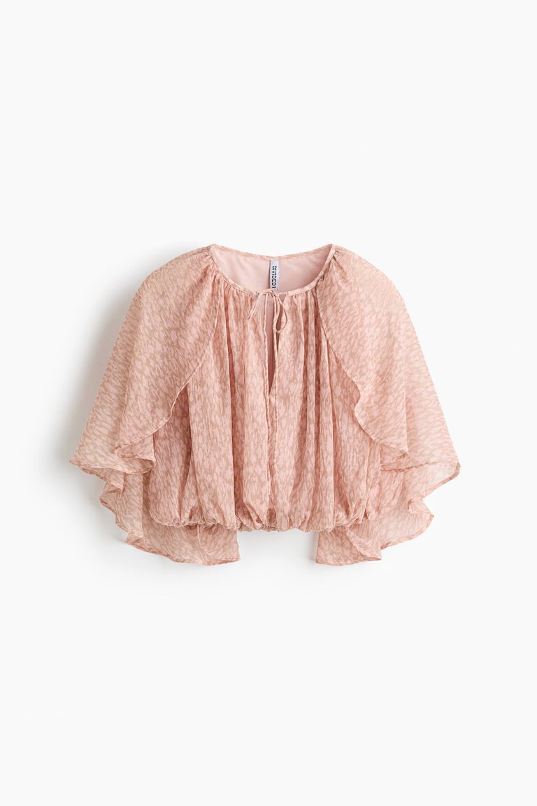 Patterned cape-detail top