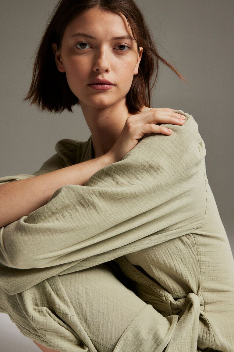 Muslin wrap dress