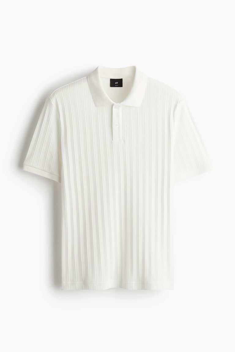 Slim Fit Textured jersey polo shirt