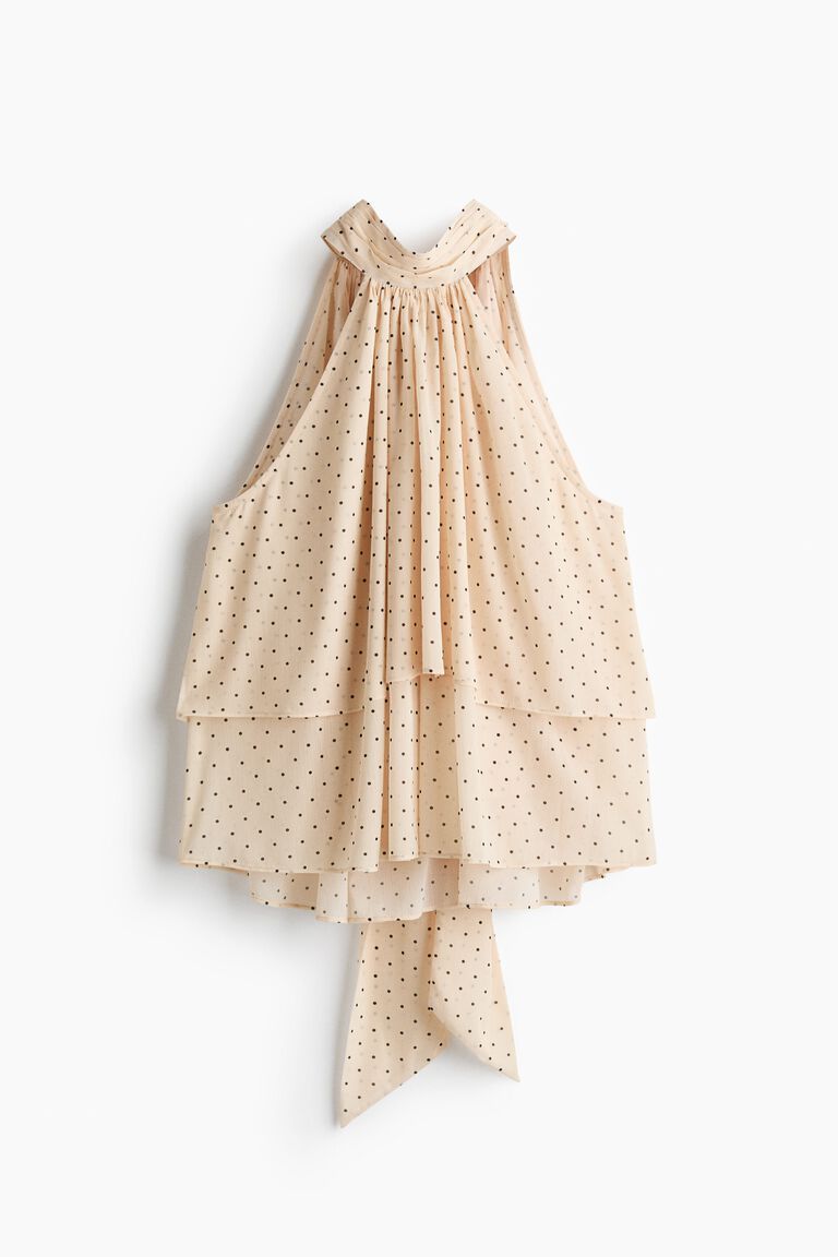 Tiered tie-detail top